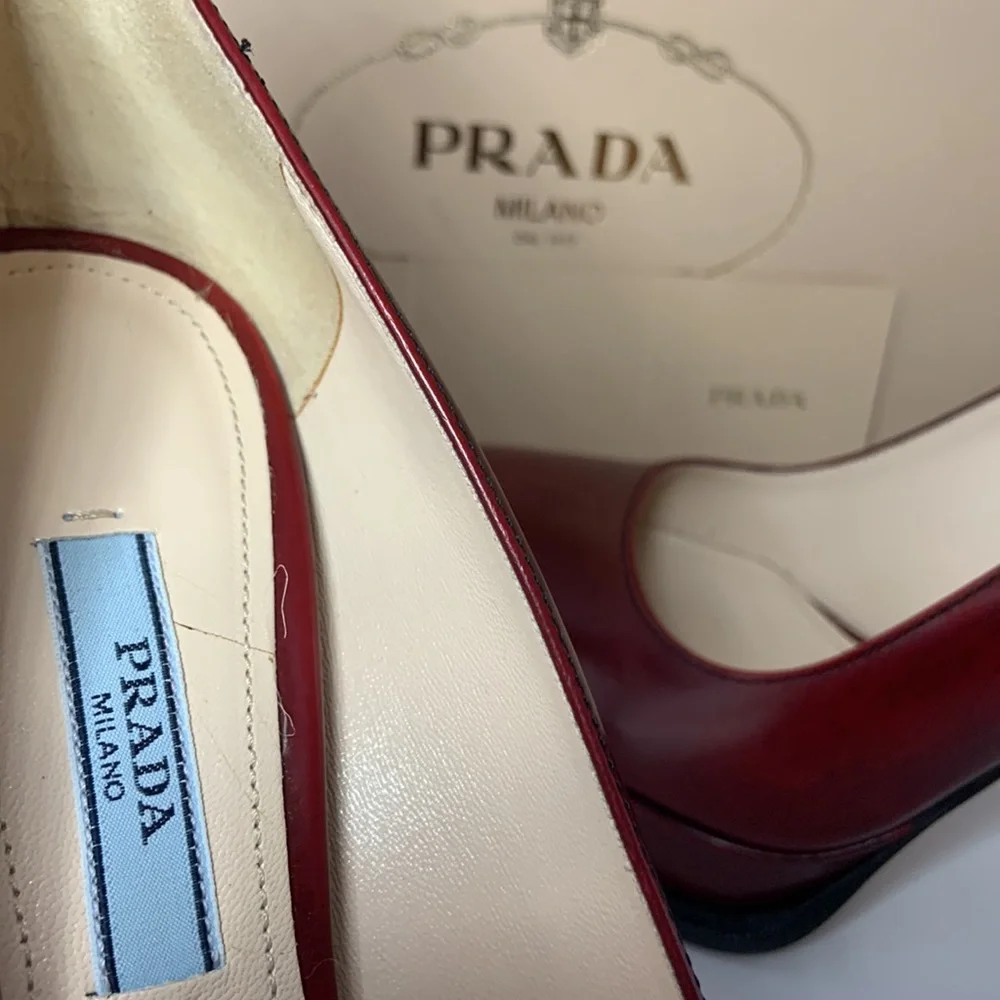 SOLD PRADA SPAZZOLATO FUME IN SCARLATTO - Picture 9 of 16
